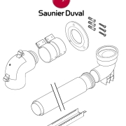 Saunier Duval Zestaw do szachtu 60/100 z kolanem redukcyjnym do szachtu fi 80 do kotłów kondensacyjnych 0020267925
